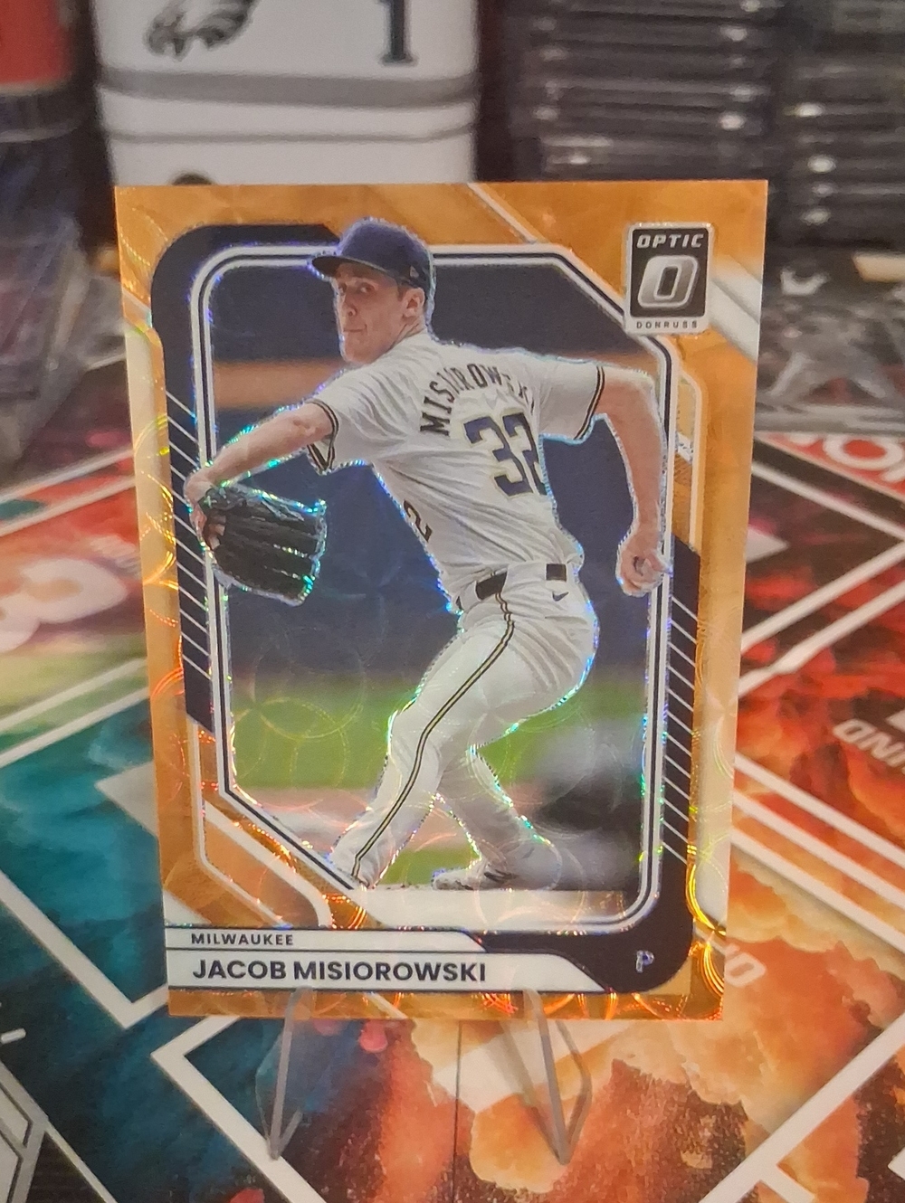 Donruss Optic Orange Holo Baseball Card - Jacob Misiorowski